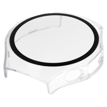 Etui ze szkłem do zegarka Bizon Case Watch Adamo do Huawei Watch 5 42 mm, przeźroczyste