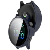 Etui ze szkłem do zegarka Bizon Case Watch Adamo do Garmin Vivoactive 6, niebieskie