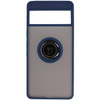 Etui z uchwytem na palec Bizon Case Hybrid Ring do Google Pixel 7, przydymione z granatową ramką