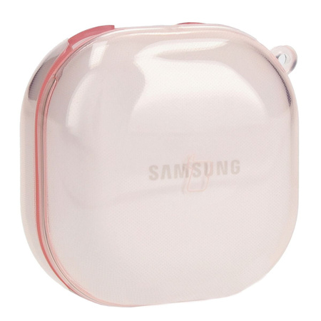 Etui Bizon Case Headphone Clear do Galaxy Buds Live / Pro / Buds2 / Buds2 Pro / Buds FE, przezroczysto-różowe