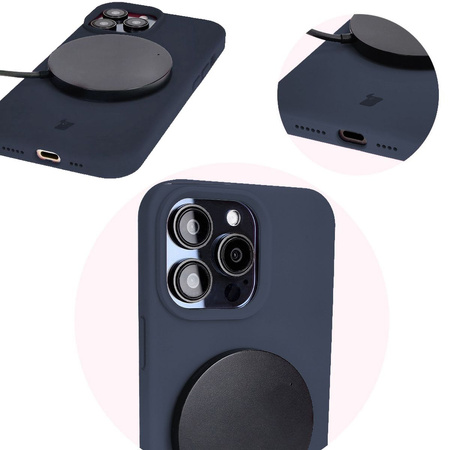 Etui silikonowe Bizon Soft Case do iPhone 14 Pro Max, ciemnoniebieskie