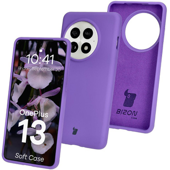 Silikonowe etui Bizon Soft Case do OnePlus 13, fioletowe