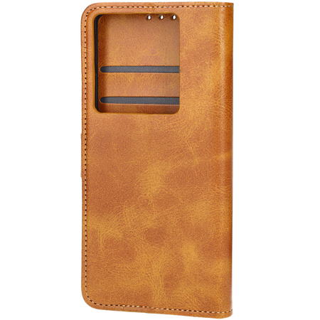 Etui z klapką Bizon Case Pocket do Motorola Edge 50 Ultra, brązowe