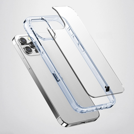 Etui Bizon Case Halo do iPhone 15 Pro Max, przezroczysto-niebieskie