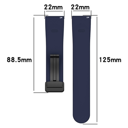 Silikonowy pasek Bizon Strap Watch Silicone 22 mm do smartwatcha, granatowy