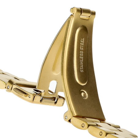 Pasek ze stali nierdzewnej Bizon Strap Watch Aura do Xiaomi Smart Band 10 / 9 / 9 NFC / 8, złoty