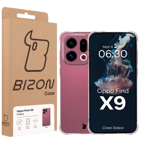 Elastyczne etui Bizon Case Salpa do Oppo Find X9, przezroczyste