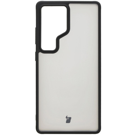 Etui Bizon Case Angelo do Galaxy S25 Ultra, półprzezroczyste z czarną ramką