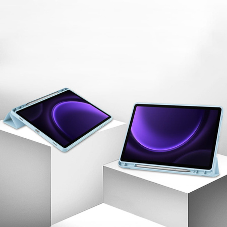 Etui Bizon Case Tab Lizard do Samsung Galaxy Tab S9 / S9 FE, błękitne