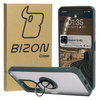 Etui z uchwytem na palec Bizon Case Hybrid Ring do Xiaomi Redmi 13 4G, przydymione z ciemnozieloną ramką