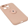 Etui Bizon Case Silicone Ring Sq do iPhone 14 Pro, jasnoróżowe