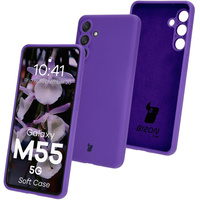 Silikonowe etui Bizon Soft Case do Galaxy M55 5G, fioletowe