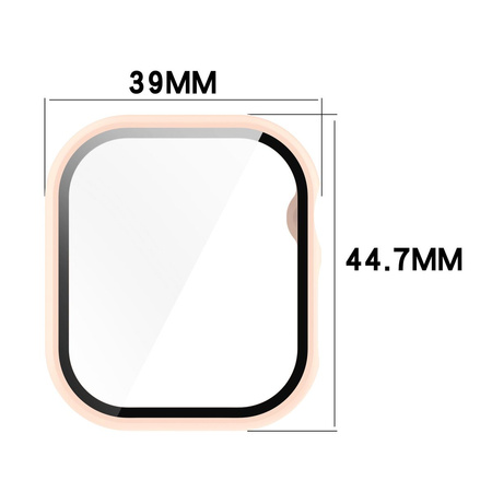 Etui ze szkłem do zegarka Bizon Case+Glass Watch do Apple Watch 10 42mm, różowe