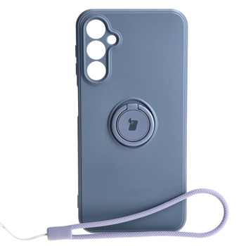 Etui Bizon Case Silicone Ring Sq do Galaxy A24, szare