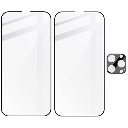 2x Szkło + szybka na aparat Bizon Edge 2 Pack do iPhone 14 Pro