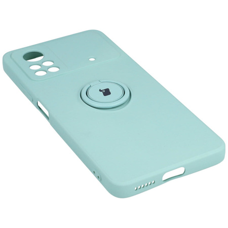 Etui Bizon Case Silicone Ring do Xiaomi Poco X4 Pro 5G, turkusowe