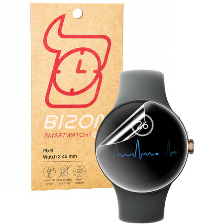Folia hydrożelowa na ekran Bizon Glass Watch Hydrogel Duo do Google Pixel Watch 3 45 mm, 2 sztuki