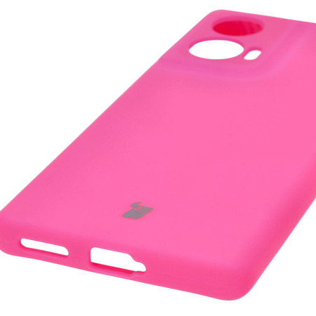 Silikonowe etui Bizon Soft Case do Motorola Edge 50 Fusion, neonowo-różowe