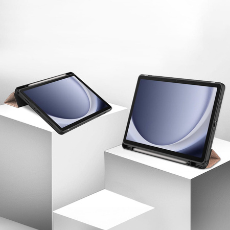 Etui Bizon Case Tab Lizard do Galaxy Tab A9 Plus, różowozłote