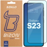 Szkło hartowane Bizon Glass Edge Duo do Galaxy S23, czarna ramka, 2 sztuki