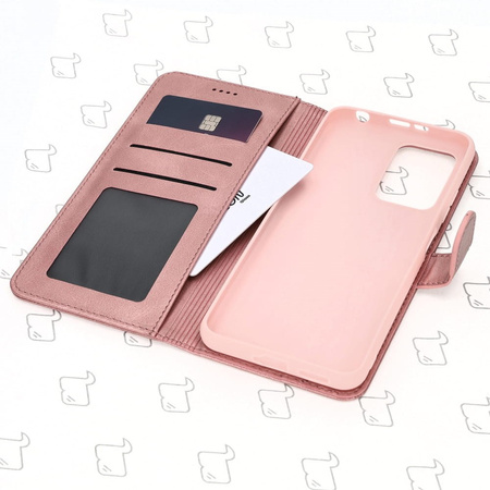 Etui Bizon Case Wallet do Xiaomi Poco X4 GT, jasnoróżowe