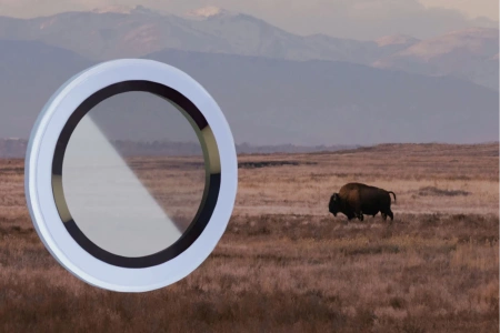 Szkło na aparat z aplikatorem Bizon Glass Snap Lens do iPhone Air, 1 zestaw, błękitna ramka