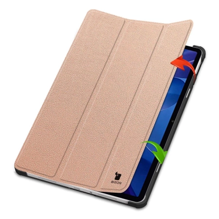 Etui z klapką Bizon Case Tab Croc do Xiaomi Redmi Pad 2, różowozłote