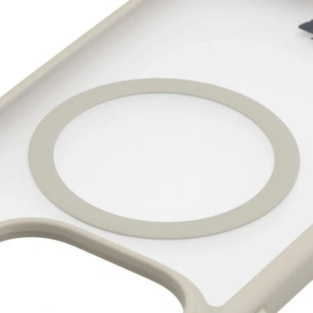 Etui z pierścieniem magnetycznym Bizon Case MatteO do Oppo Find X9 Pro, przydymione-beżowe