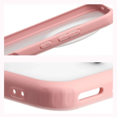 Etui Bizon Case Angelo do Honor Magic8 Pro, półprzezroczyste z jasnoróżową ramką