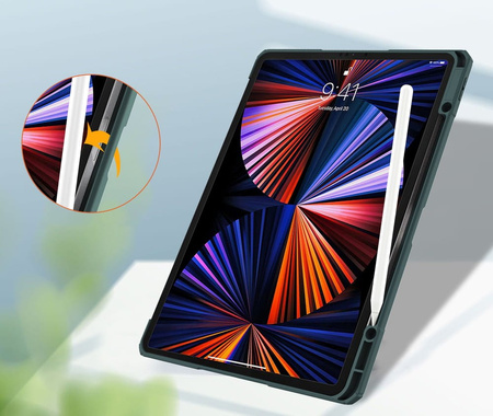 Etui Bizon Case Tab Clear Matt do Apple iPad Pro 12.9 2022/2021/2018, ciemnozielone