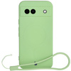 Silikonowe etui z pierścieniem magnetycznym Bizon Case Silicone Magnetic Sq do Google Pixel 8a, jasnozielone