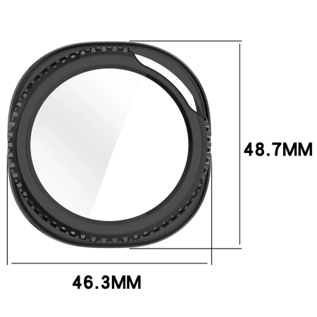 Etui ze szkłem do zegarka Bizon Case+Glass Watch do Samsung Galaxy Watch 8 Classic 46 mm, czarne