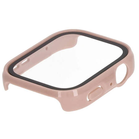 Etui ze szkłem do zegarka Bizon Case Watch Adamo do Huawei Watch Fit 4, różowe