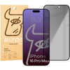 Prywatyzujące szkło hartowane Bizon Glass Edge Shadow do iPhone 16 Pro Max, przyciemniane z czarną ramką