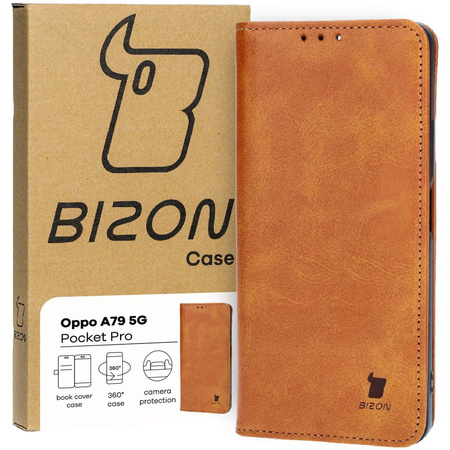 Etui z klapką Bizon Case Pocket Pro do Oppo A79 5G, brązowe