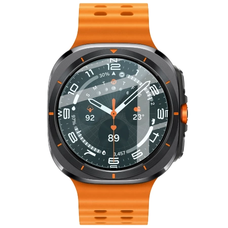 Szkło hybrydowe Bizon Glass Watch Edge Hybrid dla Galaxy Watch Ultra 2 / 1, czarne