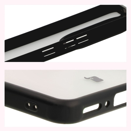 Etui Bizon Case Angelo do Xiaomi Redmi Note 14 5G, półprzezroczyste z czarną ramką