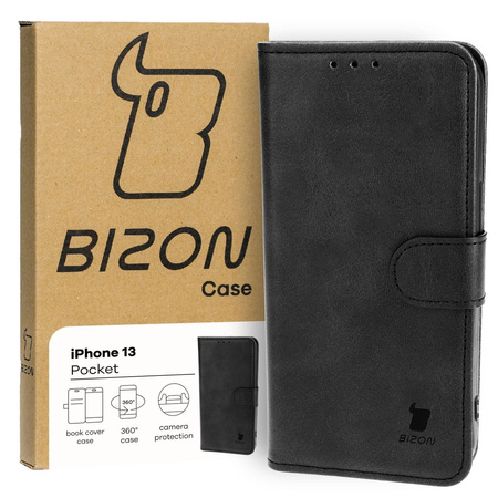 Etui z klapką Bizon Case Pocket do iPhone 13, czarne