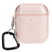 Etui Bizon Case Headphone Clear do Airpods 1/2, przezroczysto-różowe