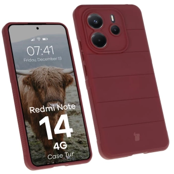Pancerne etui Bizon Case Tur do Xiaomi Redmi Note 14 4G, burgundowe