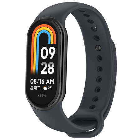 Silikonowy pasek Bizon Strap Watch Dots do Xiaomi Smart Band 10 / 9 / 9 NFC / 8, ciemnoszary