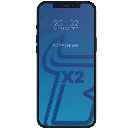 Szkło hartowane Bizon Glass Edge CF - 2 sztuki + ochrona na obiektyw, iPhone 12 Pro, czarne