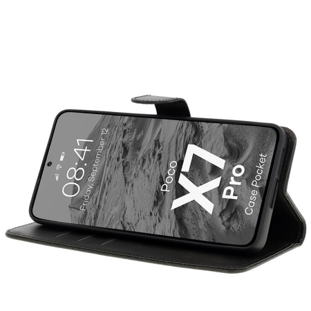 Etui z klapką Bizon Case Pocket do Xiaomi Poco X7 Pro, czarne