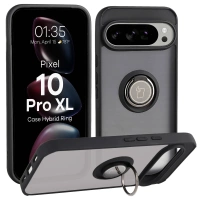 Etui z uchwytem na palec Bizon Case Hybrid Ring do Google Pixel 10 Pro XL, przydymione z czarną ramką
