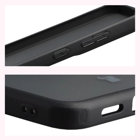 Etui Bizon Case Angelo do Galaxy S25 FE, przydymione z czarną ramką