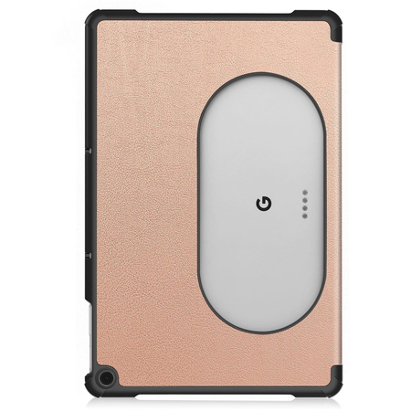 Etui Bizon Case Tab Croc do Google Pixel Tablet, różowozłote