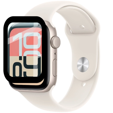 Szkło hybrydowe Bizon Glass Watch Edge Hybrid dla Apple Watch SE 3 / SE 2 / SE / 6 / 5 / 4 (40 mm), czarne