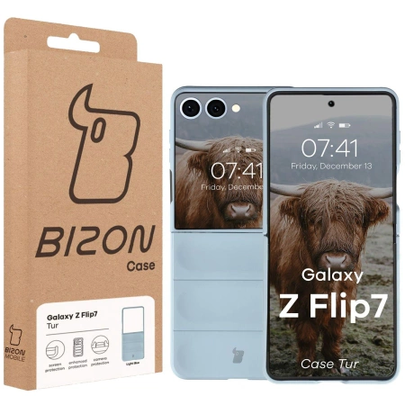 Pancerne etui Bizon Case Tur do Galaxy Z Flip7, błękitne