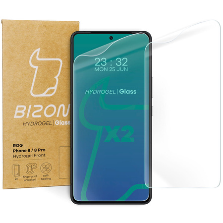 Folia hydrożelowa na ekran Bizon Glass Hydrogel Front Duo do Asus ROG Phone 9 / 9 Pro / 8 / 8 Pro, Asus Zenfone 11 Ultra , 2 sztuki