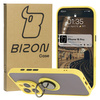 Etui z uchwytem na palec Bizon Case Hybrid Ring do iPhone 16 Pro, przydymione z żółtą ramką